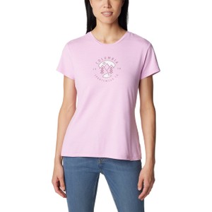 Różowy t-shirt Columbia z tkaniny