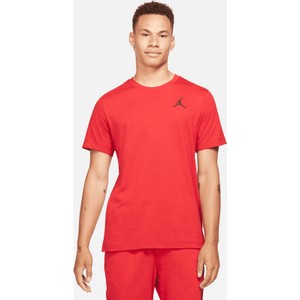 Czerwony t-shirt Jordan w stylu klasycznym z bawełny
