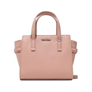 Różowa torebka Calvin Klein średnia do ręki matowa