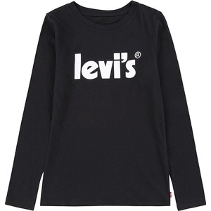 Czarna koszulka dziecięca Levis z bawełny