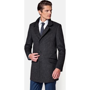 Czarny płaszcz męski LANCERTO w stylu casual