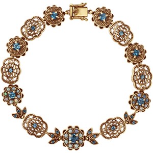 Wiktoriańska - Biżuteria Yes Bransoletka złota z topazami i opalami - Kolekcja Wiktoriańska