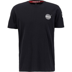 Czarny t-shirt Alpha Industries z krótkim rękawem