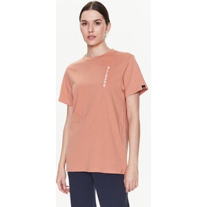 Różowy t-shirt Ellesse w sportowym stylu z krótkim rękawem