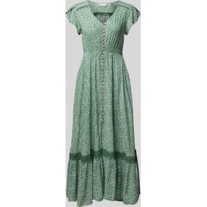 Zielona sukienka APRICOT z dekoltem w kształcie litery v z krótkim rękawem
