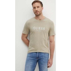 T-shirt Guess z nadrukiem z bawełny