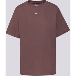 Brązowa bluzka Nike z okrągłym dekoltem z krótkim rękawem