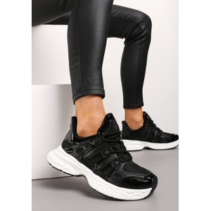 Czarne buty sportowe Renee sznurowane w stylu casual