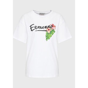 Ermanno Firenze T-Shirt D42EL036EK8 Biały Regular Fit