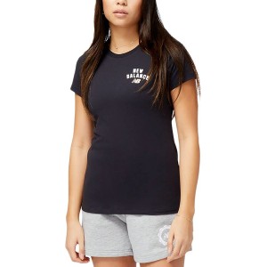 Czarny t-shirt New Balance z bawełny w sportowym stylu