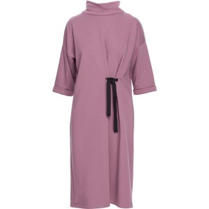 Fioletowa sukienka BeWear z długim rękawem