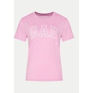 Różowy t-shirt Gap z krótkim rękawem z okrągłym dekoltem