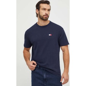 Granatowy t-shirt Tommy Jeans z bawełny w stylu casual
