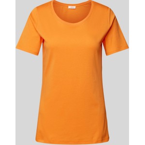 Pomarańczowy t-shirt S.Oliver w stylu casual z okrągłym dekoltem z krótkim rękawem