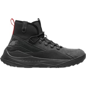 Czarne buty trekkingowe 4F sznurowane