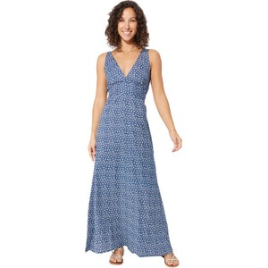 Niebieska sukienka Aller Simplement z bawełny z dekoltem w kształcie litery v w stylu casual