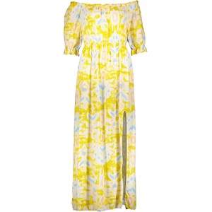 Żółta sukienka miss goodlife maxi z dekoltem w kształcie litery v dla puszystych