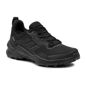 Czarne buty trekkingowe Adidas z płaską podeszwą z goretexu sznurowane