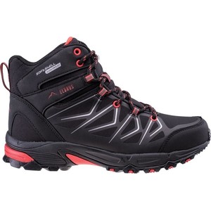 Czarne buty trekkingowe Elbrus z płaską podeszwą sznurowane
