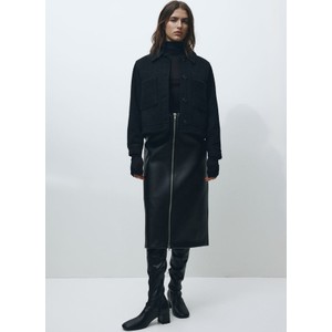 Czarna kurtka H & M długa bez kaptura