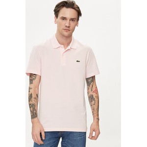 Różowa koszulka polo Lacoste w stylu casual