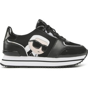 Czarne buty sportowe Karl Lagerfeld na platformie w sportowym stylu