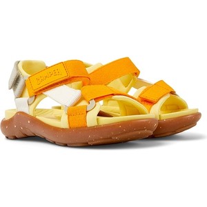 Żółte buty dziecięce letnie Camper z tkaniny na rzepy