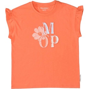 Pomarańczowa bluzka dziecięca Marc O'Polo z bawełny dla dziewczynek