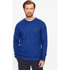 Niebieski sweter Only & Sons z okrągłym dekoltem w stylu casual