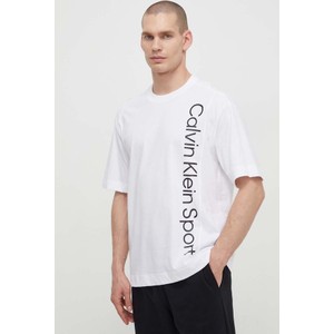 T-shirt Calvin Klein z krótkim rękawem z bawełny z nadrukiem
