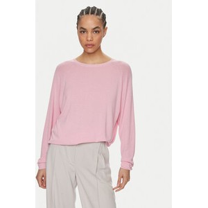 Różowy sweter Kontatto w stylu casual