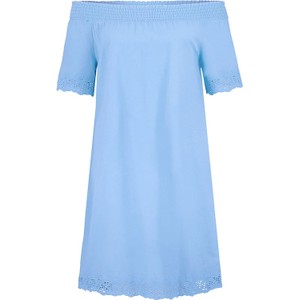 Niebieska sukienka Limango Polska prosta mini z krótkim rękawem