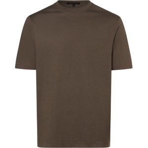 Brązowy t-shirt Drykorn z dżerseju w stylu casual z krótkim rękawem