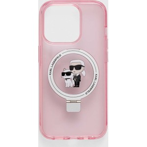 Karl Lagerfeld etui na telefon iPhone 15 Pro 6.1 kolor różowy