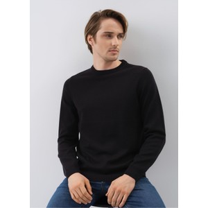 Czarny sweter Ochnik w stylu casual z okrągłym dekoltem
