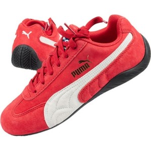 Czerwone buty sportowe Puma w sportowym stylu z płaską podeszwą sznurowane