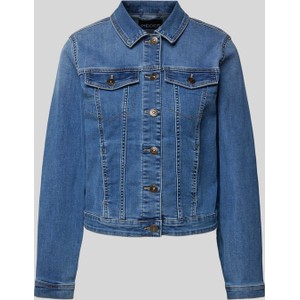 Niebieska kurtka Pieces bez kaptura z jeansu w stylu casual