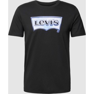 Czarny t-shirt Levis z bawełny z nadrukiem