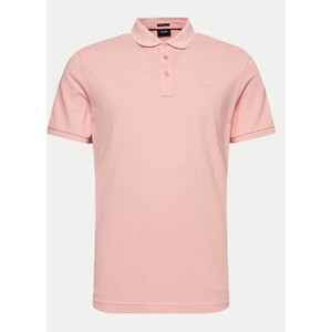 Różowa koszulka polo Joop! w stylu casual z krótkim rękawem