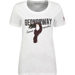 T-shirt Geographical Norway z bawełny z okrągłym dekoltem z krótkim rękawem