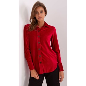 Czerwona koszula Lakerta ze sztruksu w stylu casual