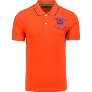 Pomarańczowa koszulka polo La Martina w stylu klasycznym z krótkim rękawem