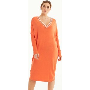 Pomarańczowa sukienka Ilse Jacobsen z długim rękawem mini z bawełny