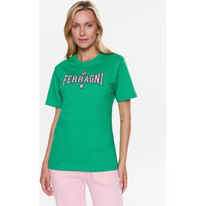 Zielony t-shirt Chiara Ferragni z krótkim rękawem