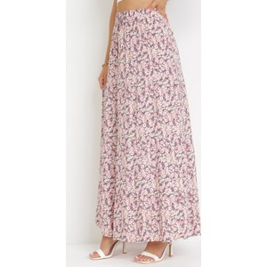 Różowa spódnica born2be w stylu casual z bawełny midi