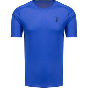 Niebieski t-shirt On Running z krótkim rękawem z tkaniny
