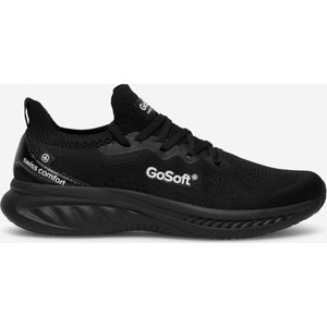Czarne buty sportowe Go Soft w sportowym stylu z płaską podeszwą sznurowane