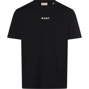 Czarny t-shirt Gant z bawełny z krótkim rękawem