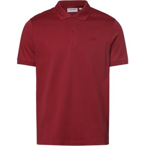 Czerwona koszulka polo Calvin Klein w stylu casual z krótkim rękawem