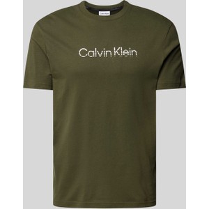 Zielony t-shirt Calvin Klein z krótkim rękawem w młodzieżowym stylu